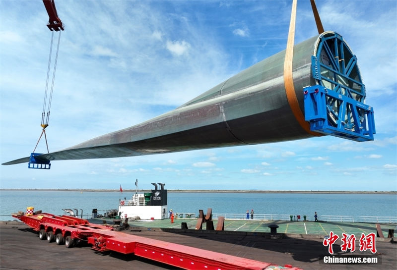 Jiangsu: lâmina de turbina eólica mais longa do mundo é carregada com sucesso