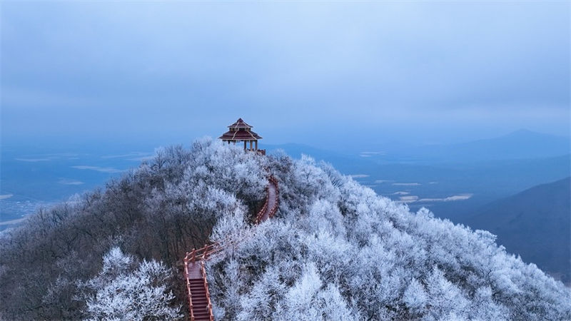 Heilongjiang: neve pesada cobre montanha Dadingzi