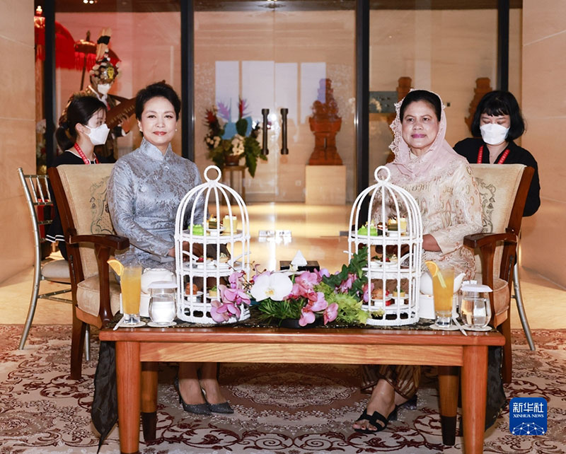Peng Liyuan se reúne com primeira-dama indonésia