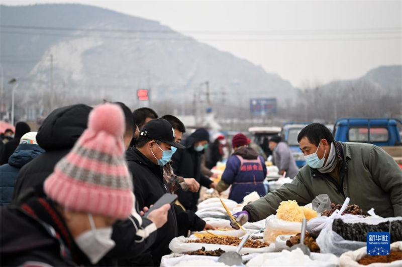 Tianjin: pessoas fazem compras para receber Ano Novo Chinês