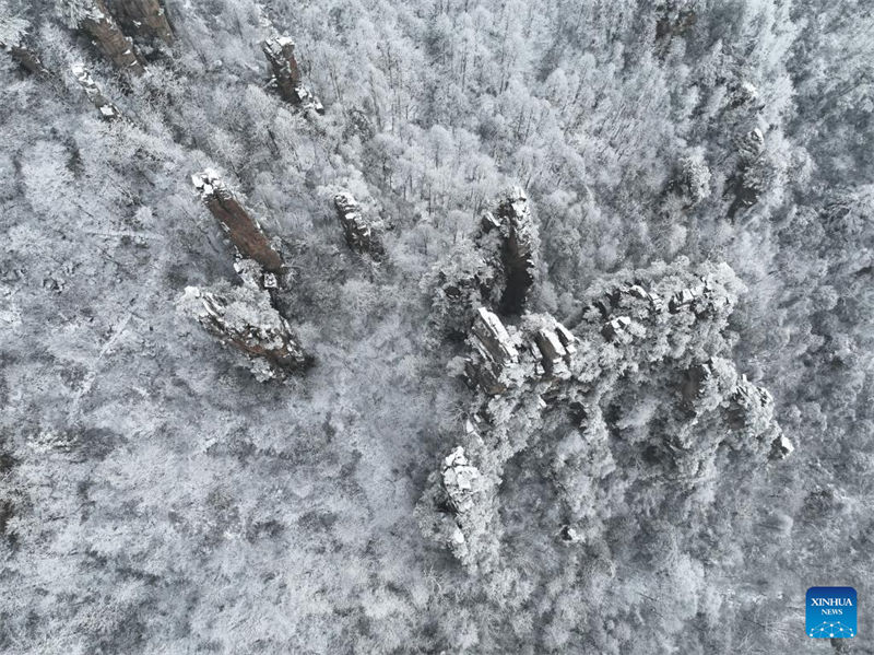 Galeria: montanha Tianzi coberta de neve no centro da China