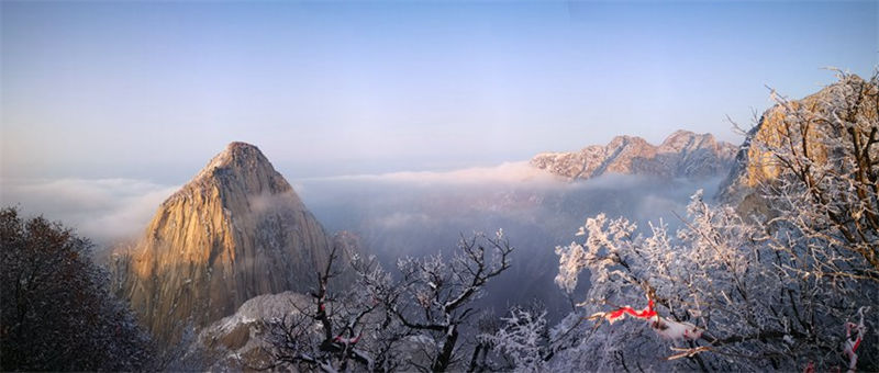 Galeria: majestosa beleza do monte Huashan após queda de neve