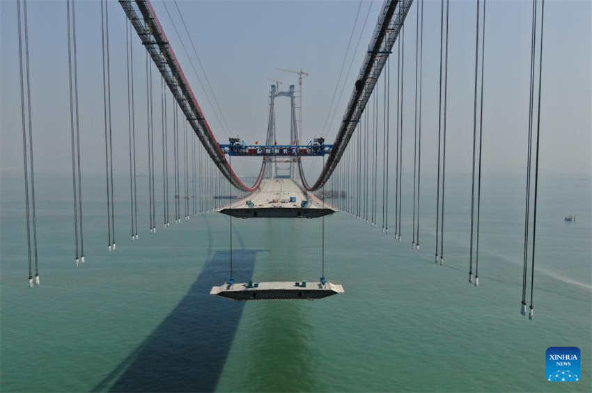 Ponte Lingdingyang está em construção em Guangdong 