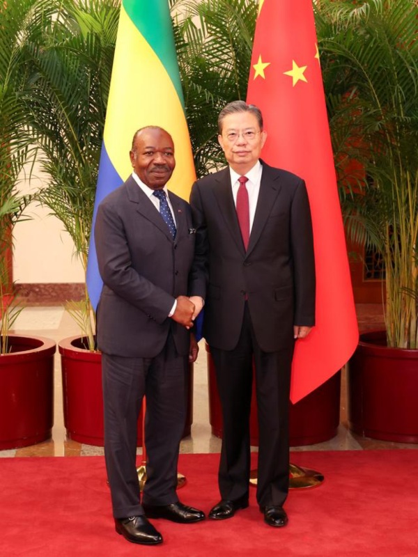 Principal legislador da China se encontra com presidente gabonense