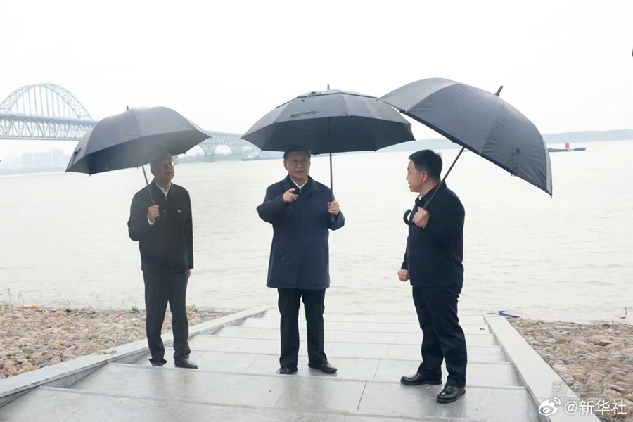 Xi Jinping inspeciona Jiujiang, na Província de Jiangxi, leste da China