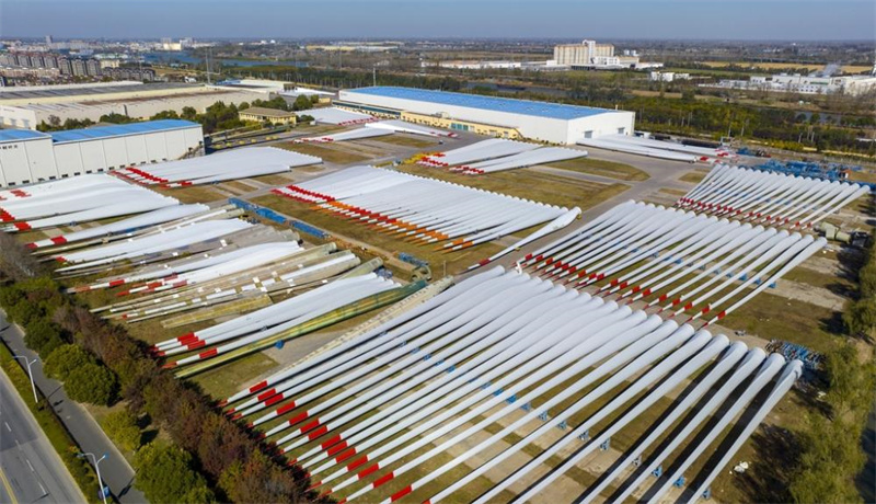 Lâminas para turbinas eólicas fabricadas em Yancheng têm boas vendas no exterior