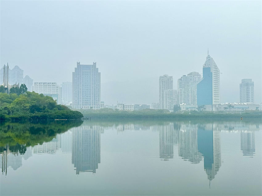 Galeria: lago Yundang imerso no nevoeiro