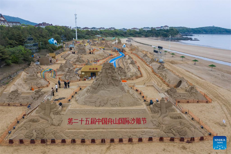 25º Festival Internacional de Escultura de Areia de Zhoushan realizada no leste da China