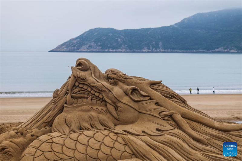 25º Festival Internacional de Escultura de Areia de Zhoushan realizada no leste da China