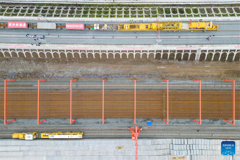 Construção da ferrovia de alta velocidade Harbin-Yichun prossegue no nordeste da China