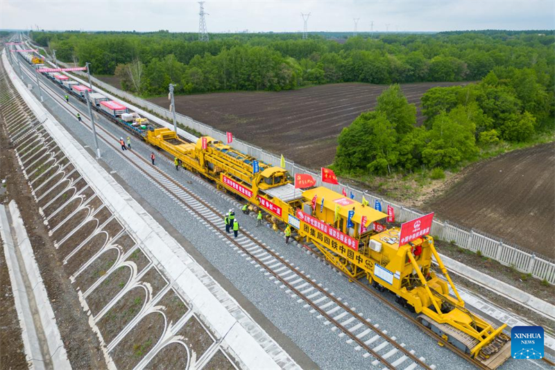 Construção da ferrovia de alta velocidade Harbin-Yichun prossegue no nordeste da China