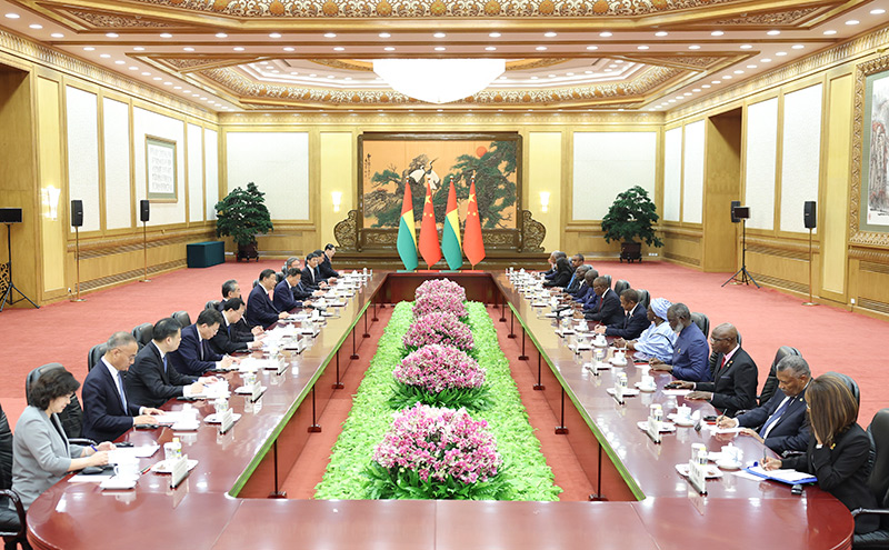 Xi Jinping realiza conversações com presidente da Guiné-Bissau