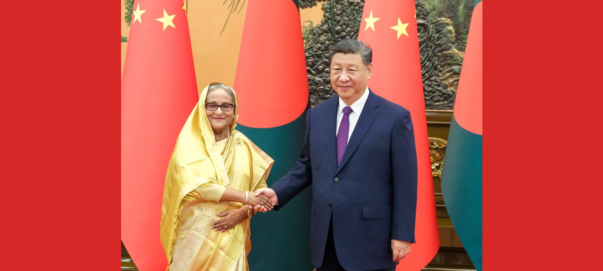 Xi Jinping reúne-se com primeira-ministra de Bangladesh, com elevação de laços bilaterais