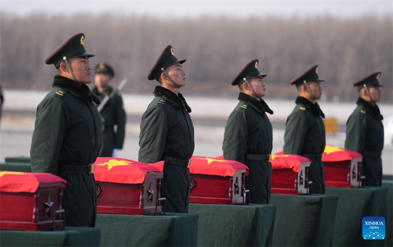 Restos mortais de 43 mártires chineses da Guerra da Coreia retornam à China da República da Coreia