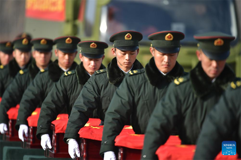 Restos mortais de 43 mártires chineses da Guerra da Coreia retornam à China da República da Coreia