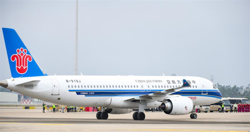 Aeronave C919 da China chega a Hainan pela primeira vez