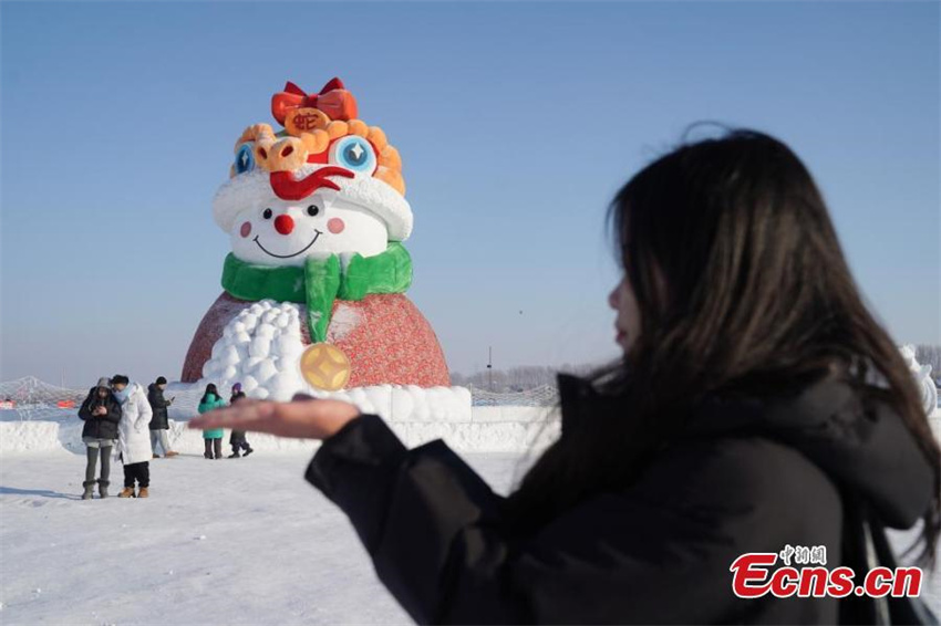 Novos bonecos de neve atraem atenção em Harbin