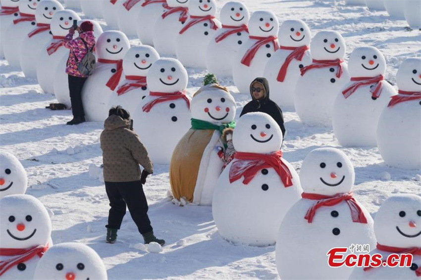 Novos bonecos de neve atraem atenção em Harbin