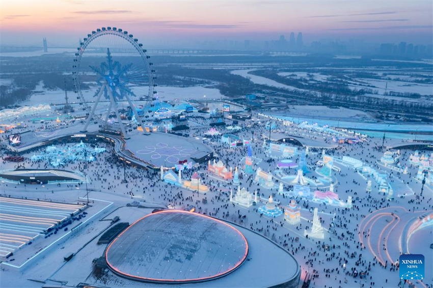 Recursos ricos de gelo e neve impulsionam turismo de inverno de Harbin