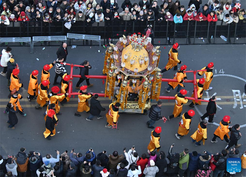 Cerimônia dedicada a deusa Mazu realizada em Tianjin, norte da China