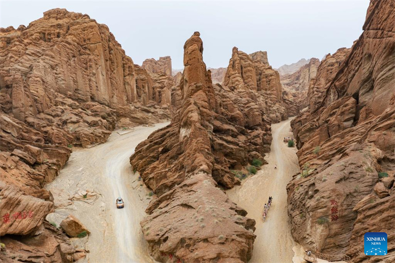 Rodovia Dushanzi-Kuqa de Xinjiang registra boom de turismo no verão