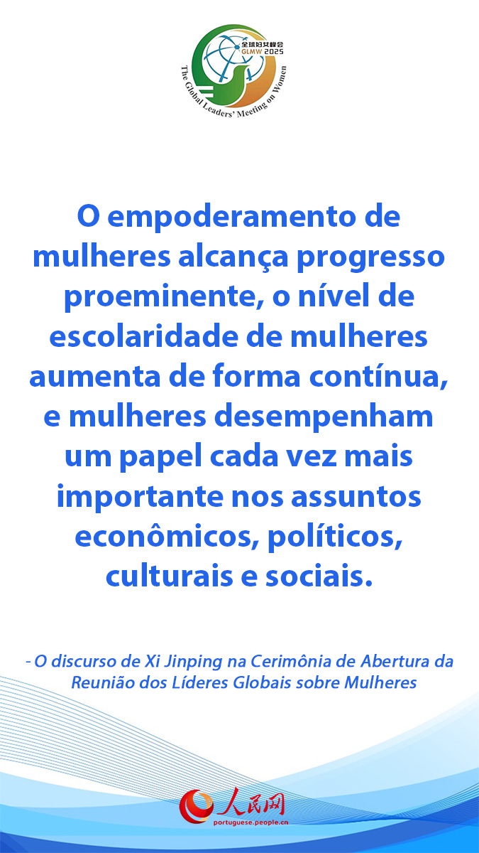 Infográfigo: Destaques do discurso de Xi Jinping na Cerimônia de Abertura da Reunião Global dos Líderes sobre Mulheres
