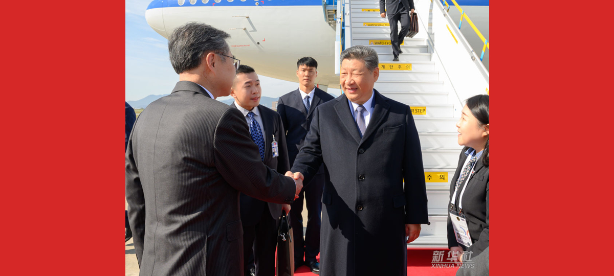 Xi Jinping chega à República da Coreia para reunião da APEC e visita de Estado