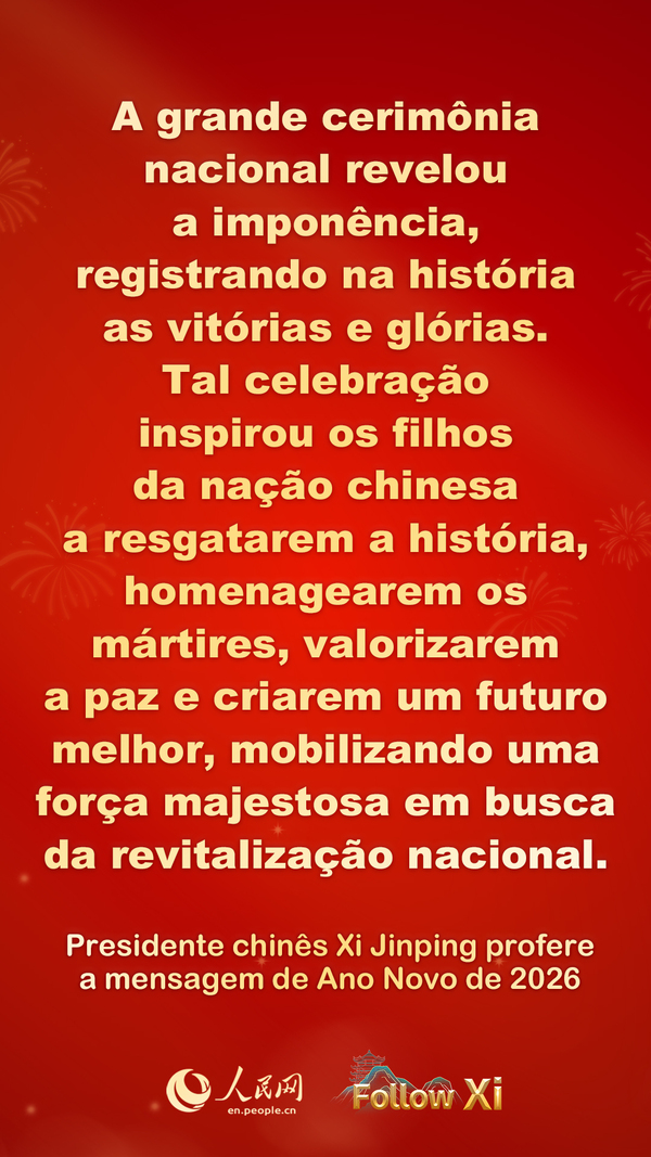 Infográfico: destaques do Discurso de Ano Novo de 2026 proferido pelo presidente Xi Jinping