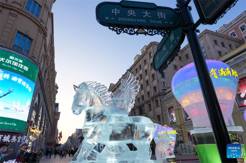 Harbin: esculturas de gelo transformam centenária Rua Central em paraíso invernal