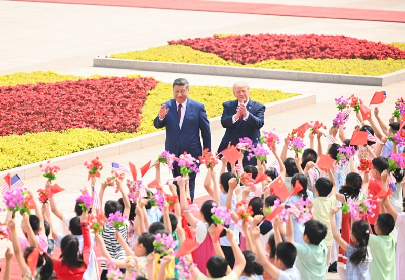 Xi Jinping realiza cerimônia de boas-vindas para Trump