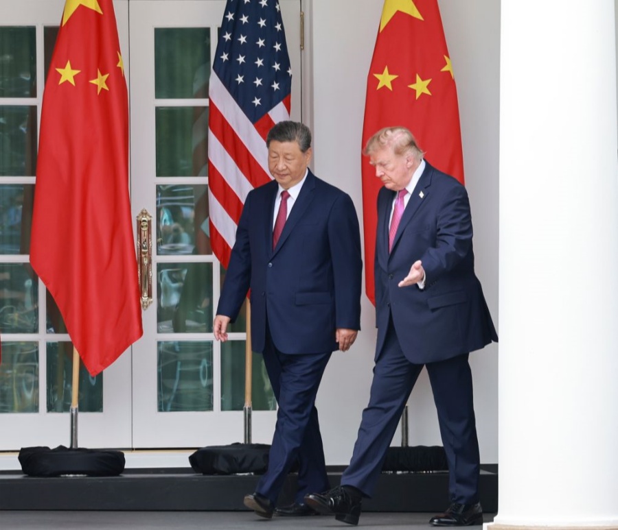 Xi Jinping participa da cerimônia de boas-vindas realizada por Trump