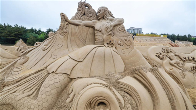 25º Festival Internacional de Escultura de Areia de Zhoushan realizada no leste da China
