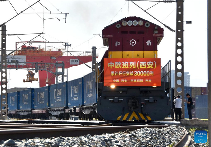 Número total de trens de carga China-Europa partindo de Xi'an ultrapassa 30.000