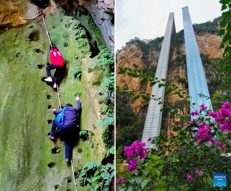 Yunnan: elevador de penhasco e sistema de teleférico beneficiam estudantes que se deslocam diariamente