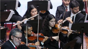 Orquestra filarmônica brasileira se apresenta durante concerto em Hangzhou, leste da ChinaMúsicos do Orquestra Filarmônica da Universidade Federal do Rio Grande do Norte se apresentaram durante um concerto em Hangzhou, em 1º de setembro de 2026. 